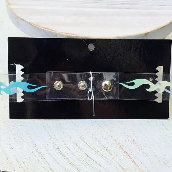 Dolls Kill ✦ Aurora Gradient Flame Choker ✦ Clear Vinyl w/ Adjustable Snap NWT - Picture 5 of 7